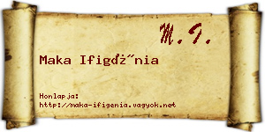 Maka Ifigénia névjegykártya